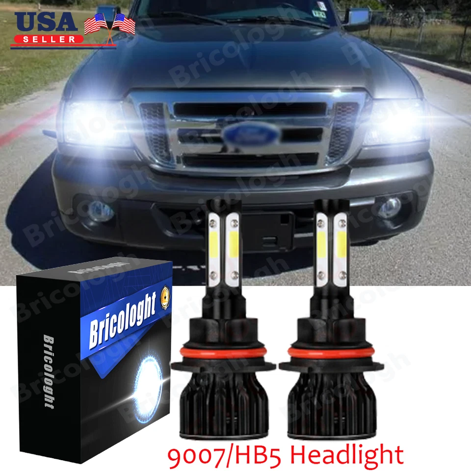 Para Ford Ranger 1990-2011 X7 9007 HB5 6000K Bombillas LED haz alto-bajo Foto 1 de 4