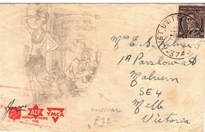 AUSTRALIA WW2 Cover Unusual YMCA ILLUSTRATED Melbourne 1944{samwells-covers}LS26 - Picture 1 of 6