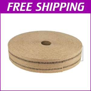 Natural Black Jute Webbing Fabric - 3.5" Wide, 9lbs Roll for Crafts & Upholstery - Picture 1 of 8