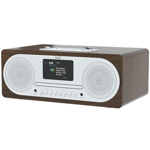 Azatom DAB+ FM Radio CD Bluetooth Alarm Mobile charger Speaker Clockwood Walnut - Picture 1 of 1