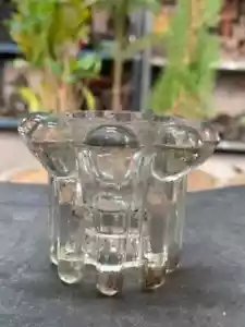 Vintage Rare Collectible Hand Crafted Clear Glass Candle Stand Candle Holder - Picture 1 of 9