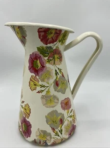 MACKENZIE CHILDS Wildflowers Enamel Medium 8.5" Practical Pitcher Floral - Picture 1 of 8
