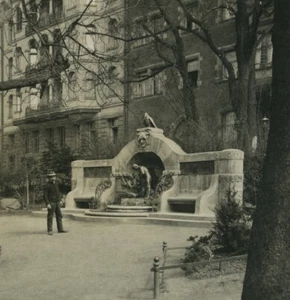 Deutschland Leipzig Märchenbrunnen Brunnen altes Stereo Foto NPG 1900 #2 - Bild 1 von 3