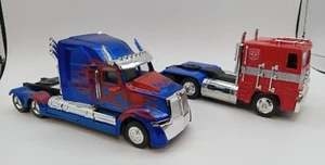 HOLLYWOOD TRANSFORMERS GI & MOVIE OPTIMUS PRIME TRUCK JADA 1:32 SCALE DIE CAST - Picture 1 of 6