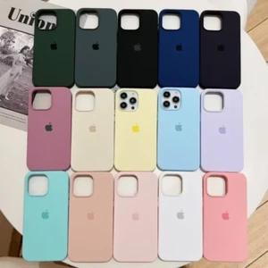 Coque téléphone silicone liquide neuve pour iPhone 13 14 15 16 Pro Max - Photo 1/21