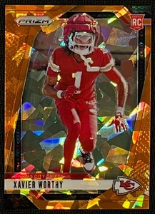 Xavier Worthy Orange Cracked ICE prizm 2024 panini Chiefs #399 - Picture 1 of 2