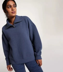 Maglione CALIA donna Elevate 1/4 zip manica lunga Ardoisa nuovo con etichetta $80 small - Foto 1 di 2