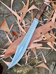 Cuchillo machete de acero estilo caza hecho a mano personalizado, cuchillo Bushcraft y funda - Imagen 1 de 4