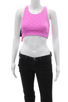 Terez Womens Geometric Racerback Pullover Sports Bra Pink Size XS - Image 1 of 4