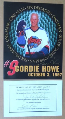 Gordie Howe's Last Shift with the Vipers signed commemorative sheet  w/ COA ! - Image 1 of 4