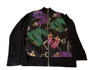 Giacca vintage Lauren Ralph Lauren tema equitazione taglia grande maglione a costine - Foto 1 di 4