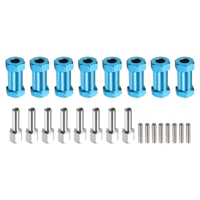 8stk 12mm Radnabenadapter Kombinierer Kupplung, Aluminium 25mm Verlängerung Blau - Bild 1 von 4