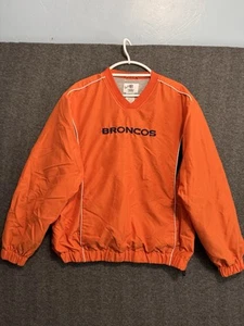 NFL Denver Broncos Pullover Giacca a Vento Felpa Adulto M Medium Arancione Grigio - Foto 1 di 7