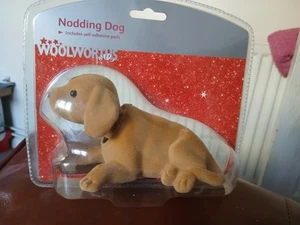 Original Woolworths Nodding Dog Brown Flock Design With Self-Adhesive Pads BNIP - Picture 1 of 4