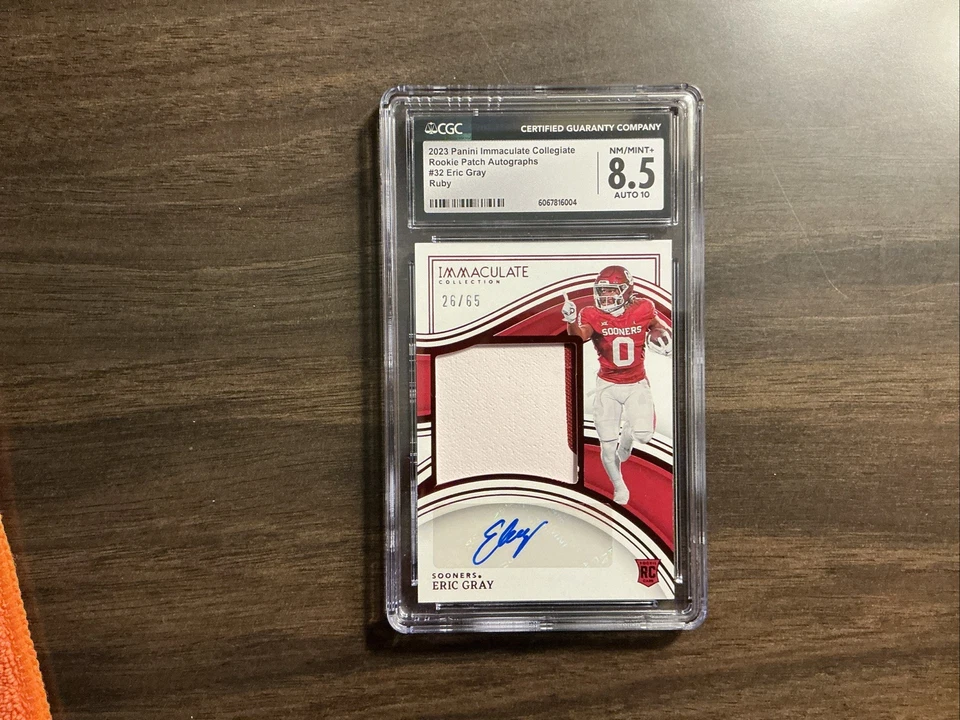 2023 Immaculate Collegiate #32 Eric Gray RPA Rookie Patch Auto 26/99 CGC 8.5 - Image 1 of 4