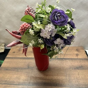 Kunstblumen Strauß mit Vase – artificial flowers bouquet & vase - Bild 1 von 1