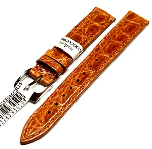 CINTURINO VERO COCCODRILLO BRASILE MIELE MIS 16/14 MORELLATO PER OROLOGIO DONNA - Picture 1 of 6