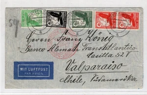 Germany 1937 Airmail to Valparaiso Chile Zeppelin cachet great franking must see - Picture 1 of 2