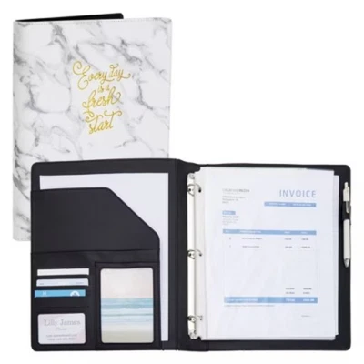 Paper Junkie Marble & Gold Foil 3-Ring Binder - Pockets, Clipboard, 10.5x12.5in - Image 1 of 4