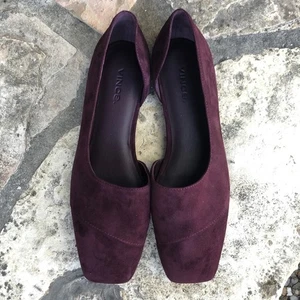 NWT Vince half d’orsay burgundy suede flats sz 7 - Picture 1 of 12