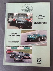 Race Programme 12 June 1994 Silverstone St John Horsfall AMOC Aston Martin A5 - Picture 1 of 1