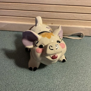 Vintage Kay Finch California kleines Keramik Schwein Sparschwein mit rosa Blumen - Bild 1 von 6