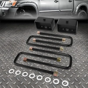KIT DE ELEVACIÓN CÓNICA DE NIVELACIÓN TRASERA PARA 04-24 NISSAN TITAN 2WD 3" BLOQUES + PERNOS EN U - Imagen 1 de 5