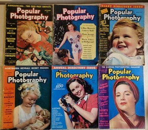 Lot Of 6 Popular Photography Magazine 1937, 1938, 1939, 1941, 1942 Pin Ups, Ads - Picture 1 of 2