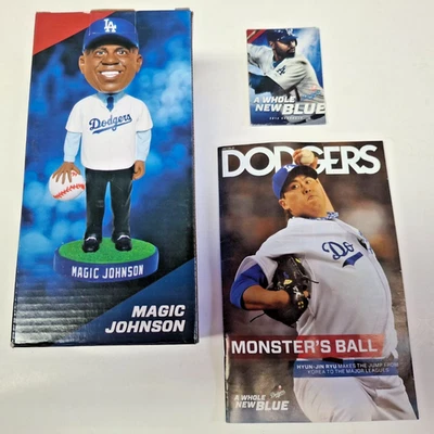 Los Angeles Dodgers-2013 Magic Johnson Bobblehead, Playbill + Horario - Como nuevo en caja Foto 1 de 3