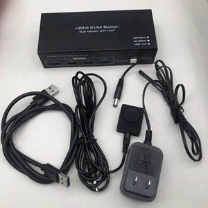 4k 60hz HDMI 2.0 KVM Switch USB 3.0 Dual Monitors & Dual Computers 2x2 - Picture 1 of 16