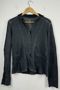 Transit Par Such Blouse Gray Distressed Button Up Size 3 - Picture 1 of 7