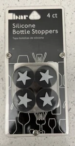 NEW & SEALED The Bar Silicone Wine Bottle Stoppers (4 PACK) STARS - Picture 1 of 2