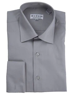 Modena Men’s Contemporary (Slim) Fit French Cuff Solid Dress Shirt - Picture 1 of 10