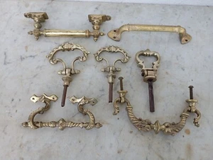 Vintage Brass Beautiful 7 Old Furniture Hardware Drawer Handle or Cabinet Door - Picture 1 of 13