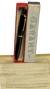"Garant" Nilor Vtg Black> Piston Filler "M" nib German Fountain pen c.1959's - Imagen 1 de 19