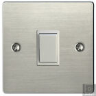 Volex Flat Brushed Stainless Steel Light Switches And Electrical Sockets White