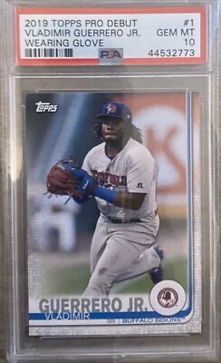 2019 Topps #1 Vladimir Guerrero JR Pro Debut RC PSA 10 GEM - Image 1 of 2