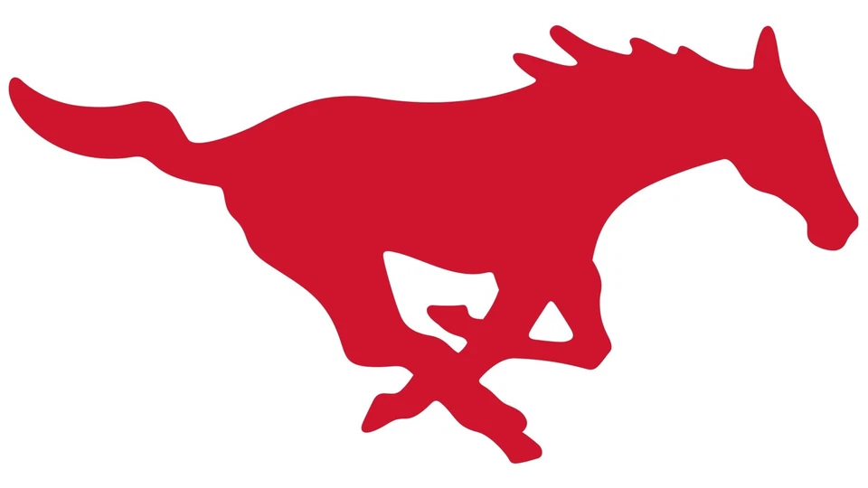 SMU Mustangs Logo Red - Die Cut All Weather Vinyl Sticker/Decal - Image 1 of 1