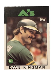 Excellent: Vintage 1986 topps Dave Kingman Oakland Athletics Trading Card - Picture 1 of 2
