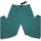 Lioness Size S New Miami Vice Cargo Pants Wide-Leg Forest Green Pockets Rrp $99