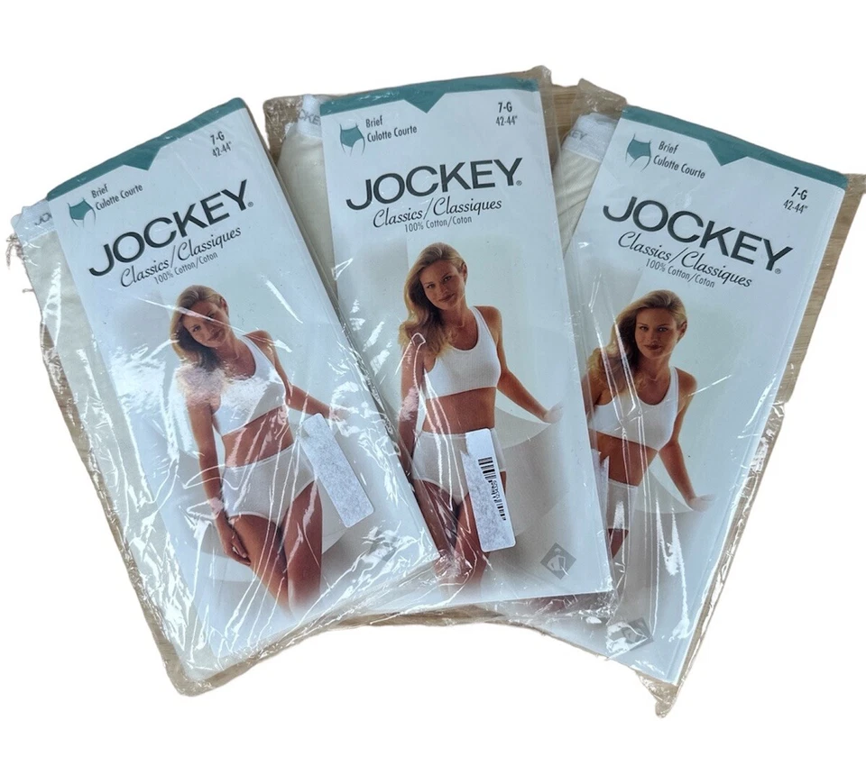 Lote De Colección De Bragas Calzoncillos Jockey Classics Mujer Talla 7-G 42-44" Amarillo/Crema 1998 Foto 1 de 4