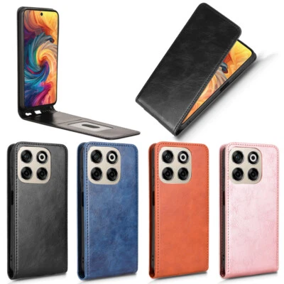 For ZTE Blade V70 4G, Luxury Vertical Up-Down Leather Wallet Stand Case Cover - Image 1 of 4