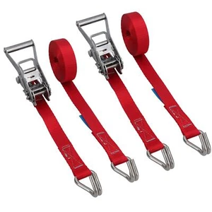 2pk Ratchet Strap Stainless Steel Boat Trailer 3.7m 25mm Marine Grade Claw Hook - Picture 1 of 7