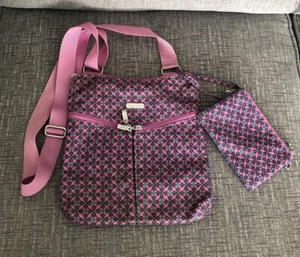 BAGGALLINI HORIZON CROSSBODY w WRISTLET L.WEIGHT ADJUSTABLE Purples/Turquoise  - Picture 1 of 12