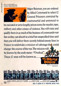 THE DIRTY DOZEN (1967) VINTAGE MAGAZINE ADVERTISEMENT—ORIGINAL PRINT AD - Picture 1 of 1