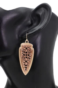 Women Hook Earring Rose Gold Color Metal Arrowhead Viking Hunter Fashion Jewelry - Picture 1 of 12