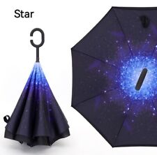 Reverse Inverted Windproof Umbrella - Double Layer Umbrella with C-Shaped Handle