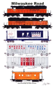 6 imanes Milwaukee Road Train (Hamm's, Wonder Bread, Brach's) de Andy Fletcher - Imagen 1 de 1