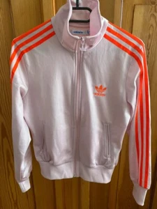 Adidas Womens Firebird Jacket Pink 3 Stripes Track Top Trefoil Logo Size XS 34 - Picture 1 of 3