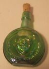 1972 Green Opalescent Miniature WHEATON Glass Bottle TEDDY ROOSEVELT Excellent!